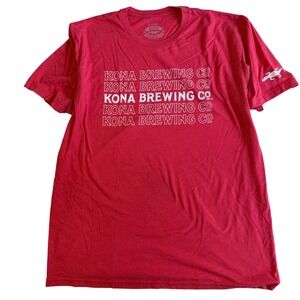 Kona Brewing Co. T-shirt Size XL Red Short Sleeve‎ Graphic Tee Hawaii Beer